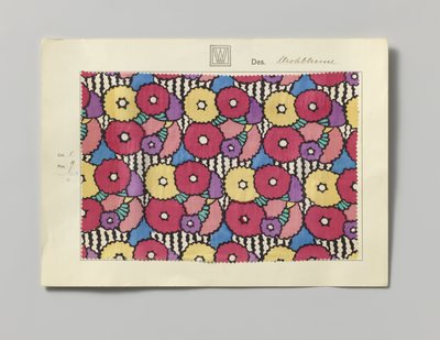 Stoffprobe mit bedruckter Seide, Muster Strohblume von Wiener Werkstätte