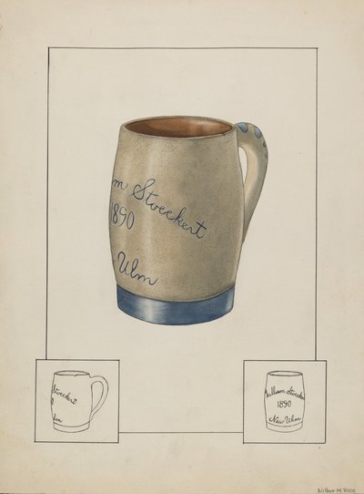 Steingut-Bierkrug von Wilbur M Rice