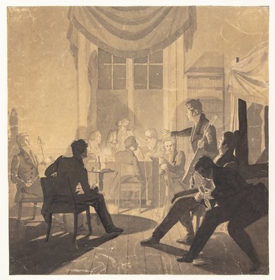 Ein Tabakgesellschaft. Justizrat Jürgensens Sonntagsgesellschaft von Wilhelm Bendz