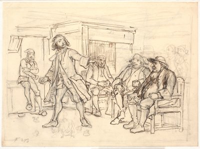 Erasmus Montanus disputiert mit Per Degn von Wilhelm Marstrand
