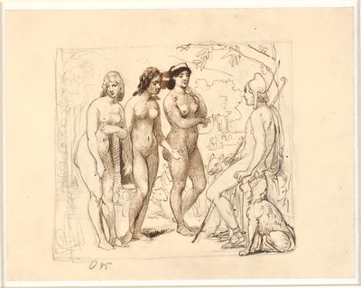 Paris und die drei Göttinnen von Wilhelm Marstrand