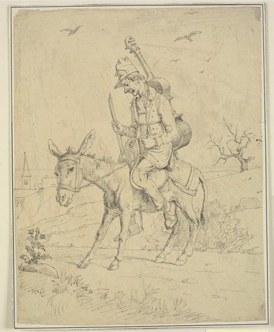 Spielmann auf einem Esel von Wilhelm Marstrand