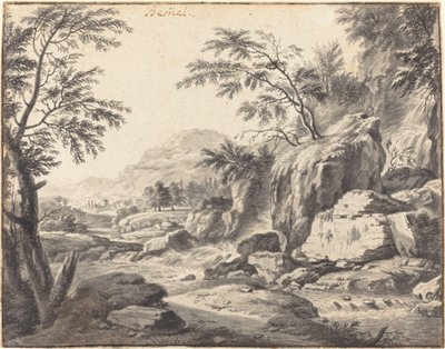 Klassische Landschaft mit Wasserfall von Wilhelm von Bemmel