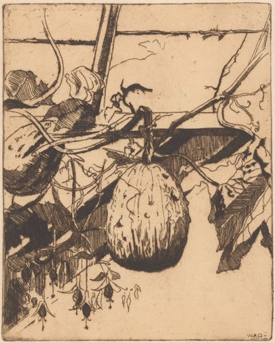 Kürbisse und Fuchsien von Willem Adrianus Grondhout