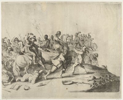 Kampf zwischen Reitern und Fußvolk von Willem Basse