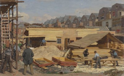 Häuser im Bau, 1895 von Willem Bastiaan Tholen