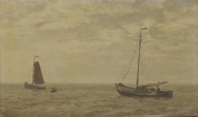 Meeresansicht mit Fischerbooten von Willem Bastiaan Tholen