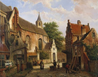 Eine Straßenszene in Delft von Willem Koekkoek