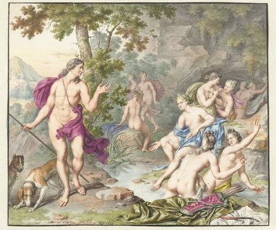 Actaeon überrascht Diana und ihre Gefährtinnen von Willem Van Mieris