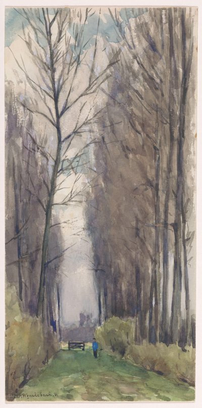Allee mit hohen Bäumen von Ludwig Willem Reymert Wenckebach
