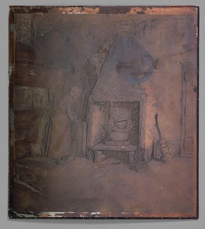 Interieur mit einer Frau am Herd von Willem Witsen (possibly)