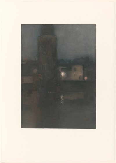 Der Montelbaanstoren in Amsterdam bei Nacht von Willem Arnoldus Witsen
