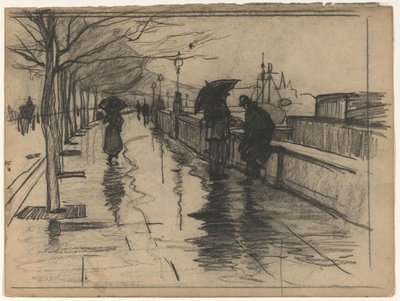 Regen, Thames Embankment in London von Willem Arnoldus Witsen