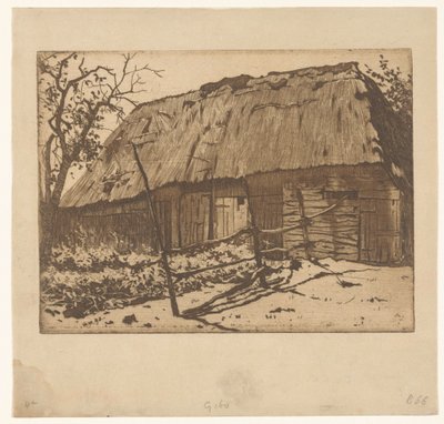 Scheune mit Zaun in Brabant von Willem Arnoldus Witsen