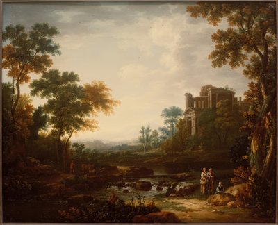 Landschaft mit Ruinen und Figurenstaffagen von Willem van Bemmel