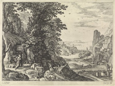 Landschaft mit dem heiligen Hieronymus von Willem van Nieulandt (II)