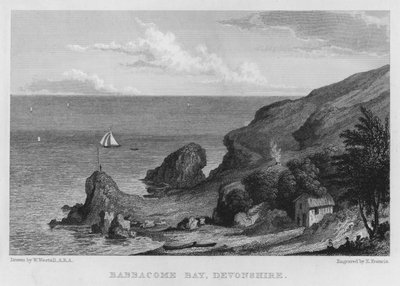 Babbacome Bay, Devonshire (Stich) von William (after) Westall