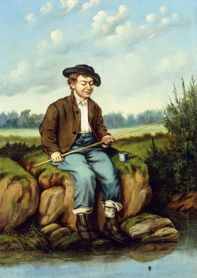Junge beim Angeln von William Aiken Walker
