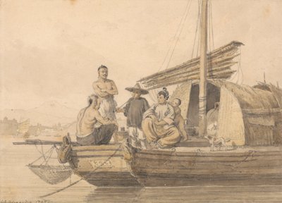 Fischerleute auf einer Dschunke von William Alexander