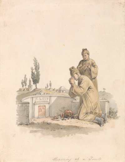 Trauer an einem Grab von William Alexander