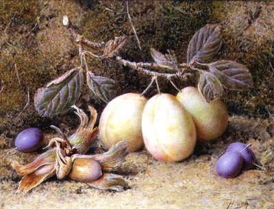 Stillleben mit Pflaumen und Nüssen von William B. Hough