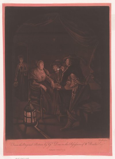 Gesellschaft in einer Taverne bei Kerzenlicht von William Baillie