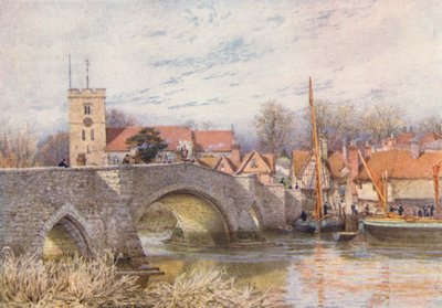 Aylesford Brücke (Farblithografie) von William Biscombe Gardner