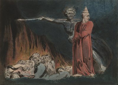 Luzifer und der Papst in der Hölle, ca. 1794-96 von William Blake