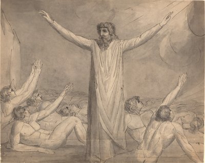 Moses stoppt die Plage (recto) von William Blake