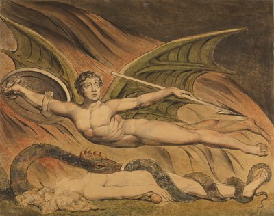 Satan jubelt über Eva von William Blake