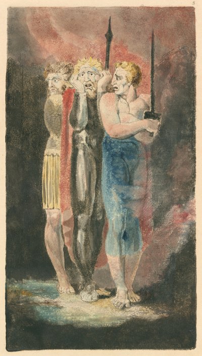Die Ankläger von Diebstahl, Ehebruch, Mord (Krieg) von William Blake