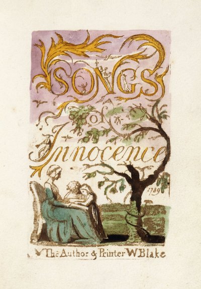 Titelseite, aus "Songs of Innocence", 1789 von William Blake