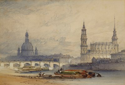 Dresden von der Elbe aus, 1853 von William Callow