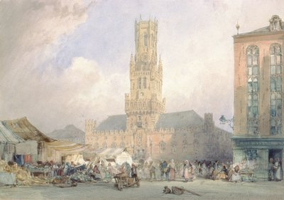 Das Rathaus, Brügge von William Callow