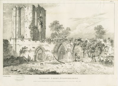 Croxden Abbey: Gravur von William Carter