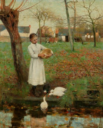Die Enten füttern von William Edward Stott