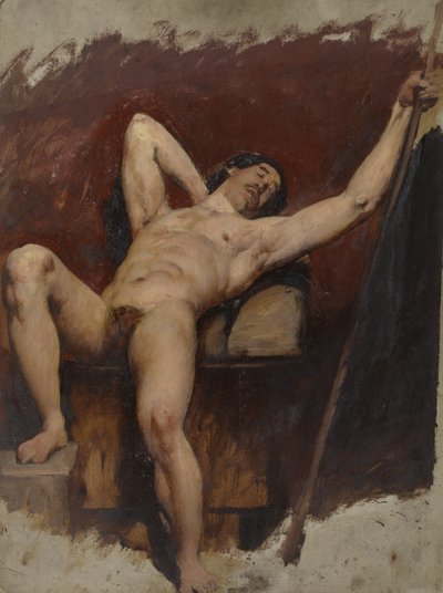 Liegender männlicher Akt, rechtes Knie erhoben, 1815-45 von William Etty
