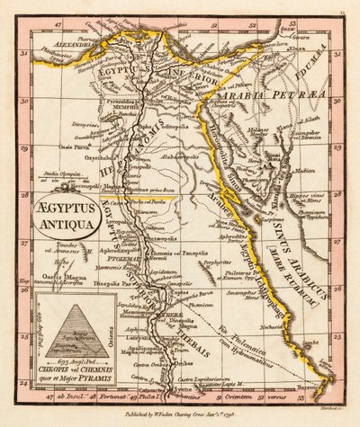 Altes Ägypten. Karte. von William Faden