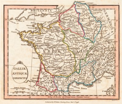 Karte des antiken Gallien von William Faden