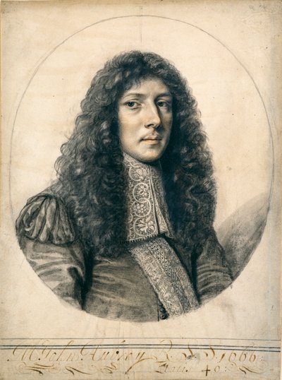 Porträt von John Aubrey, 1666 von William Faithorne