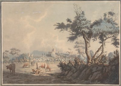 Landschaft, Schloss und Vieh von William Green