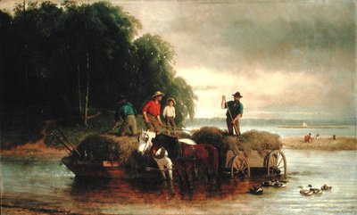 Schilf sammeln, Shrewsbury River, New Jersey von William Hahn
