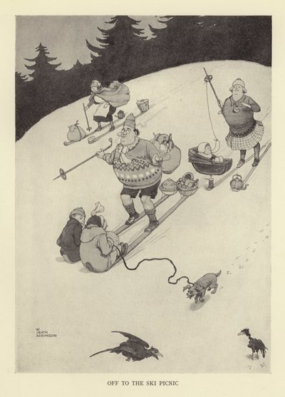 Auf zum Skiausflug von William Heath Robinson