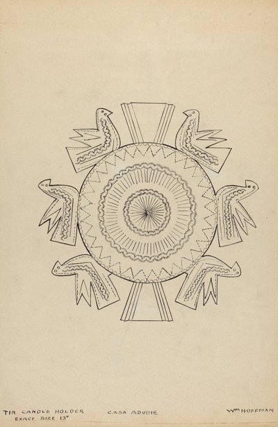 Geschnittener Zinn-Kerzenhalter von William Hoffman