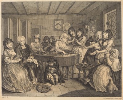 Der Lebenswandel einer Dirne: Tafel 6 von William Hogarth