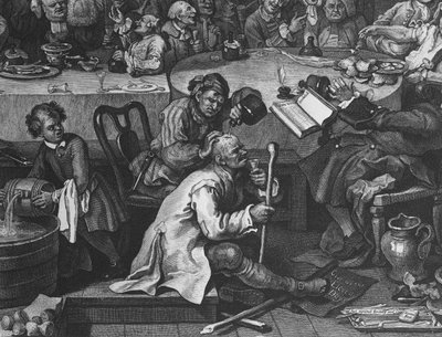 Eine Wahlunterhaltung, 1755 (Detail) von William Hogarth