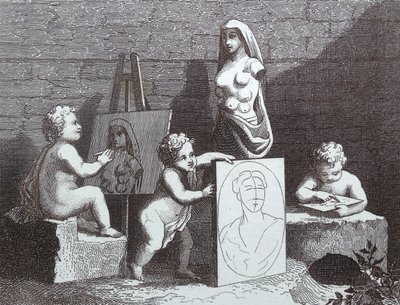 Jungen, die die Natur beobachten von William Hogarth