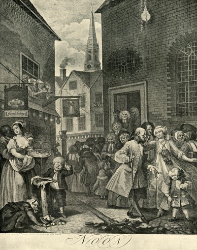 Covent Garden am Mittag, 1738, 1925 von William Hogarth