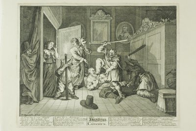 Hudibras wird katechisiert, Platte neun aus Hudibras von William Hogarth