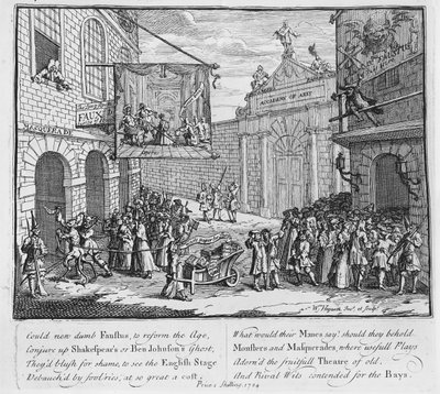 Maskeraden und Opern, Burlington Gate, 1724 von William Hogarth